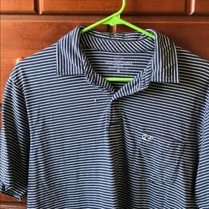 Vineyard Vines Striped Polo (blue)
